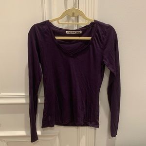 Long sleeve plum color tee shirt